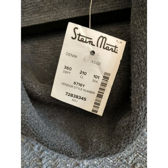 Belle France Womens Blue Gray Textured Sequin Cowl Neck Relaxed Tunic - XL NWT - Picture 6 of 11